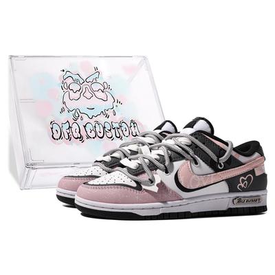 Кеды Dunk Skateboard Женские Низкие Серый/Розовый/Белый CW1590-100(КомандаМ-С-КОРОБКА)