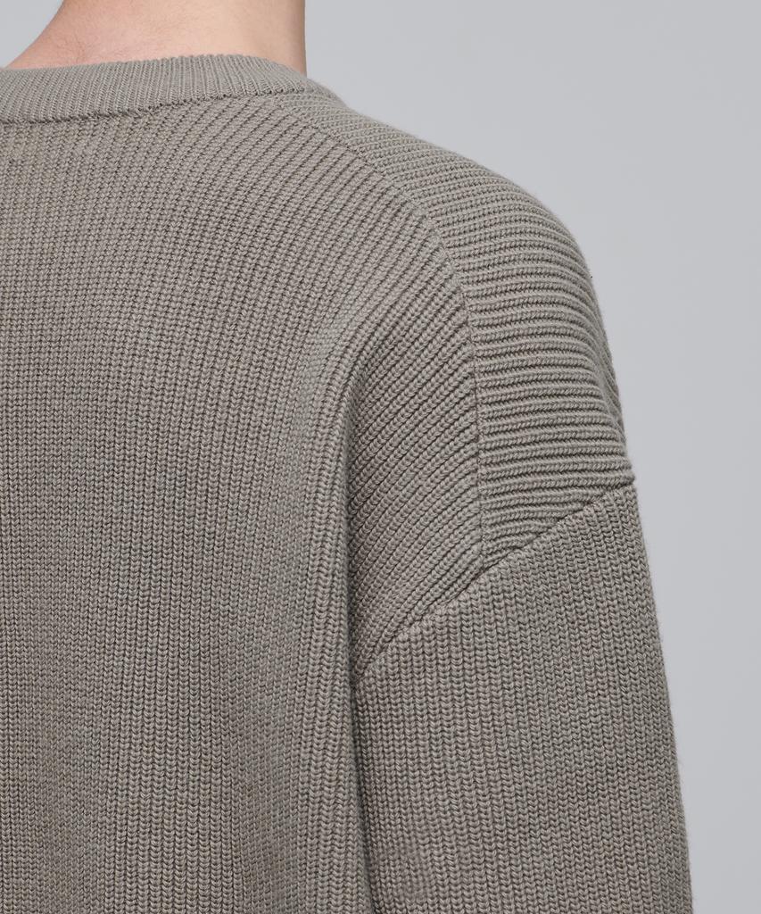 MUSINSA STANDARD Oversized Ribbed Crew Neck Knit [Dusty Beige]