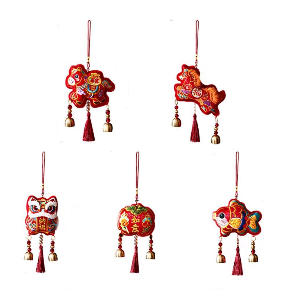 Красный кулон-лошадь, вышитый, Год Лошади, подвесное украшение для гостиной