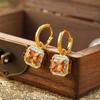SUYU Zircon Fashion Drop Glaze Retro Geometric Square Earrings Classic Women's Light Luxury Personalized Women's Earrings
