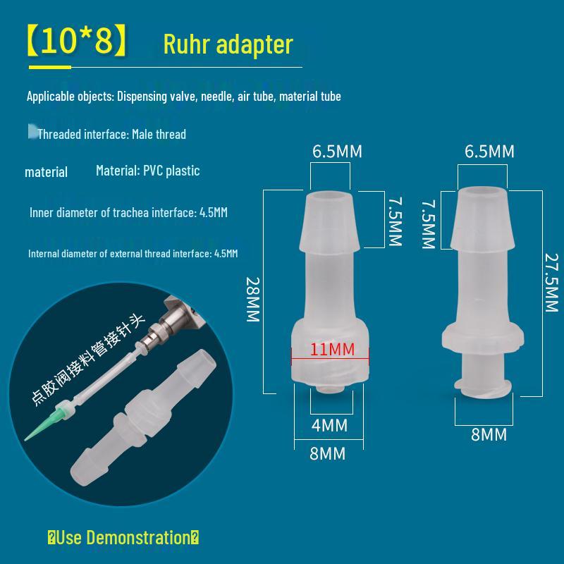 Ruhr Needle Tip Dispensing Machine Adapter: Valve Connector & Holder Accessories