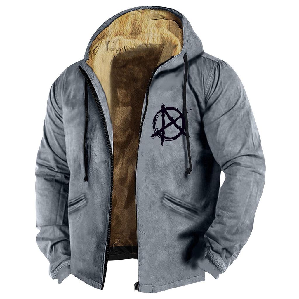 Мужская однотонная куртка с принтом флага, мужская весенняя и повседневная трендовая куртка на молнии с капюшоном