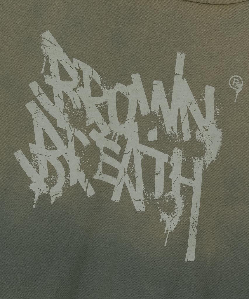 Худи с принтом Brownbreath на молнии - Хаки