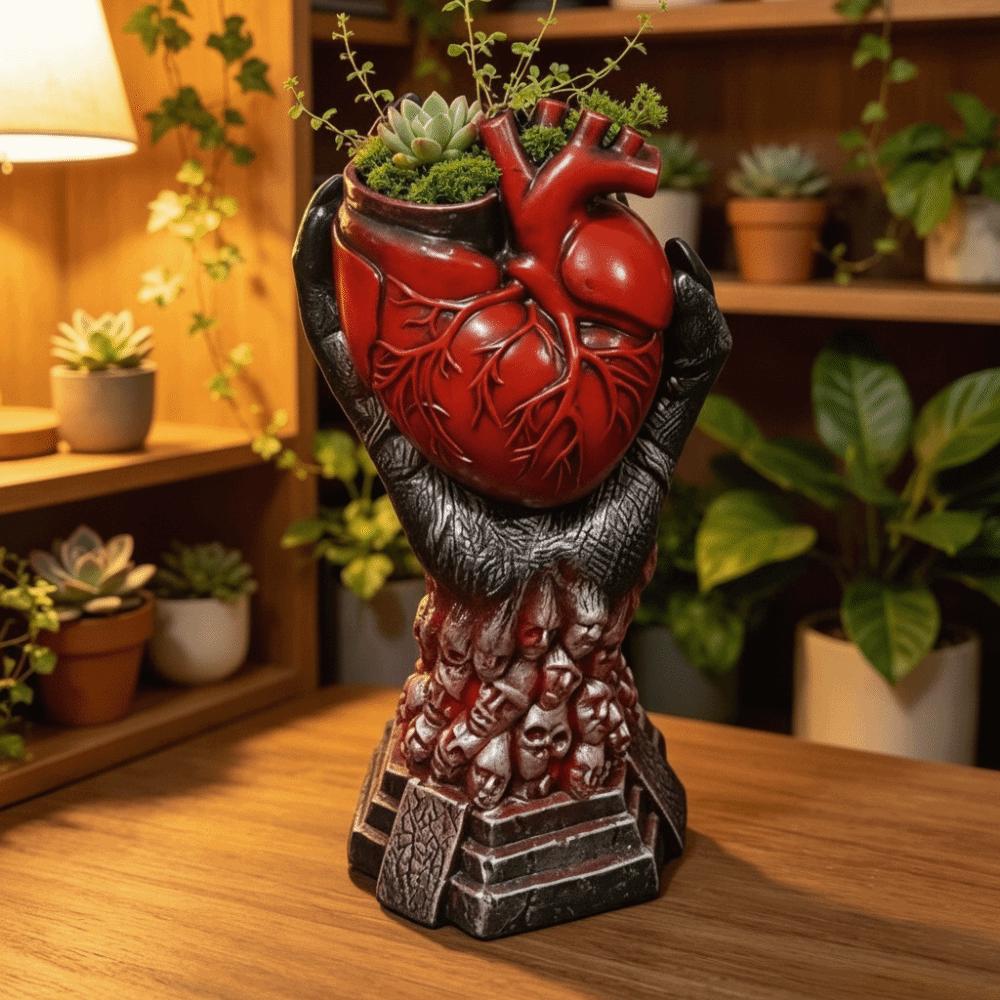 Heart-shaped Resin Vase Nordic Style Flower Pot Heart-shaped Vase Halloween Decor