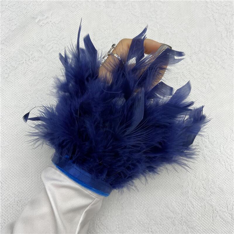 1 шт., манжеты из страусиного пера из натурального меха, манжеты из страусиных перьев, браслет с застежкой, манжеты из перьев, рукав на запястье