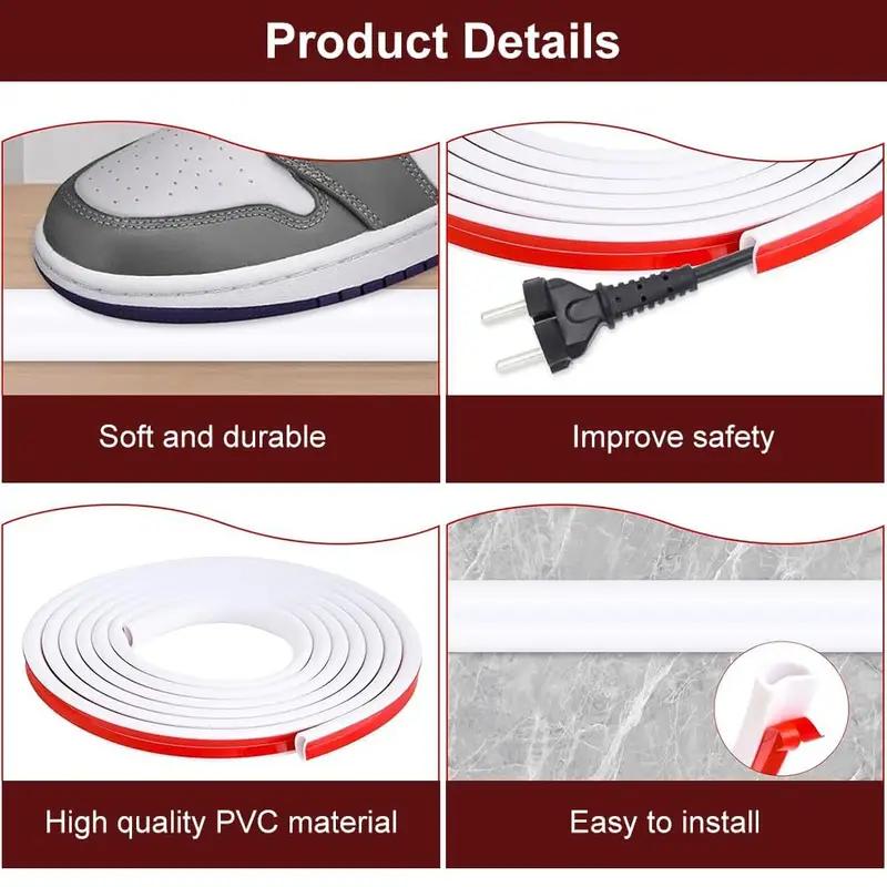 1pc 100cm/39.37in Flexible Self-Adhesive Cable Duct-Durable PVC Cover for Easy Home&Office Wiring Protection,Tape Design Install