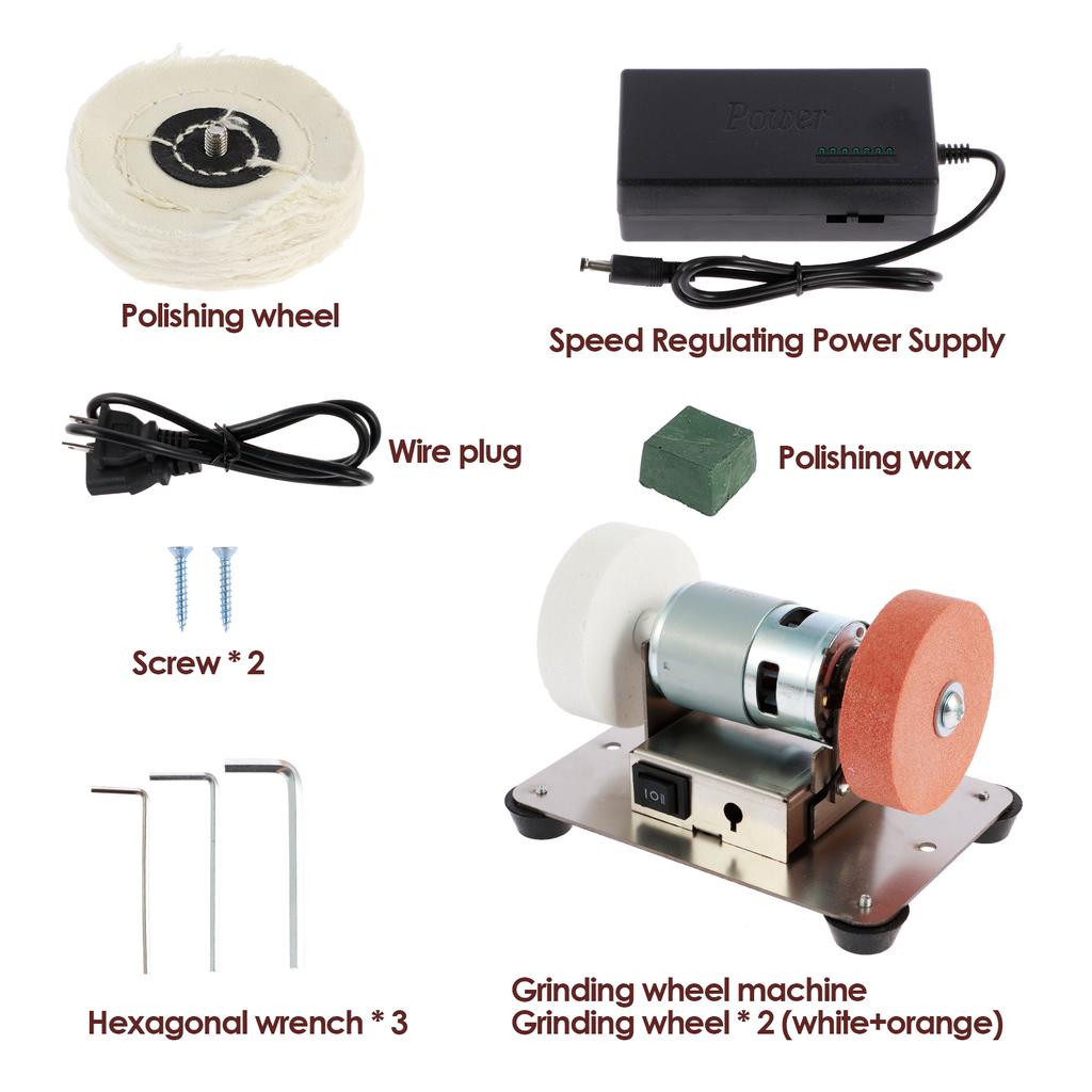 100 Вт Мини-электрический ленточно-шлифовальный станок Двойная шлифовальная машина 7 скоростей Регулируемая самодельная полировка шлифовальный стол шлифование низкий уровень шума