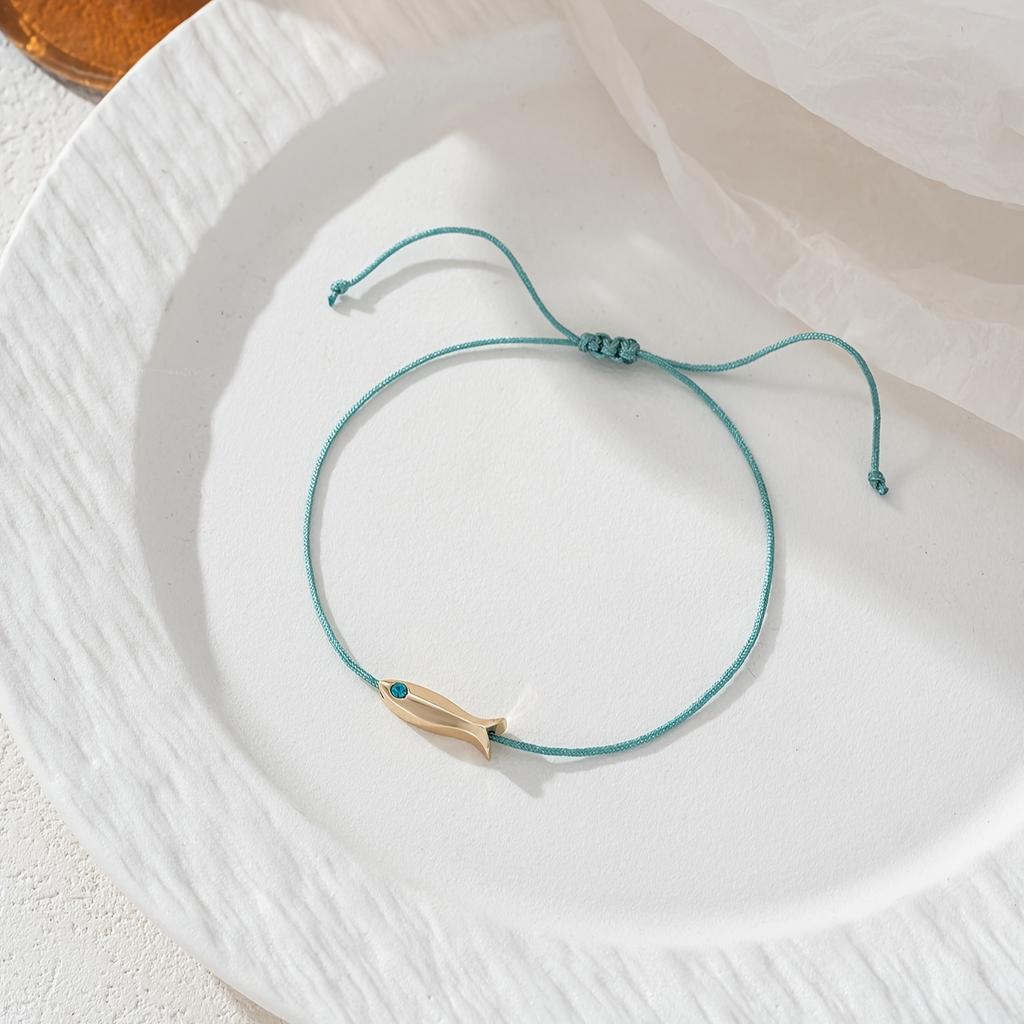 Женский изящный регулируемый браслет на щиколотку с подвеской в виде рыбки, повседневный аксессуар для пляжного отдыха, минималистский стиль, модные украшения