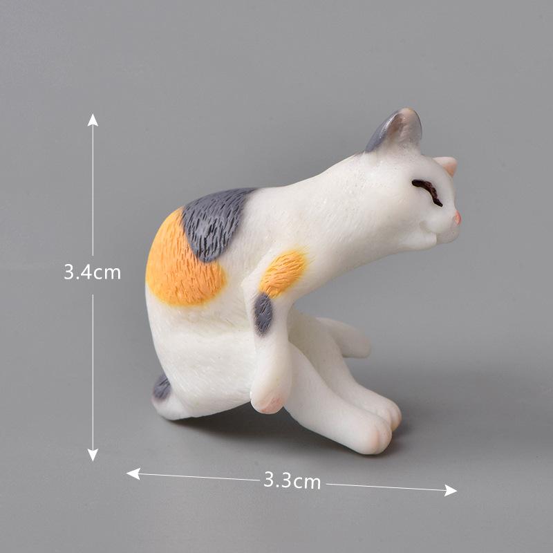1pc Resin Cats Ornament Kitten Figurine Animal Miniature Fairy Garden Doll House Decoration DIY Micro Landscape Home Decor