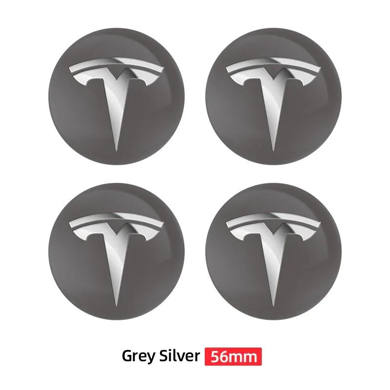 4Pcs 56mm Car Wheel Center Hub Caps Emblem Stickers Auto Rim Cover Accessories For Tesla Model 3 S X Y Roadster SpaceX
