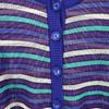 Yves Saint Laurent Border Pattern Long Sleeve Cardigan M Women Used