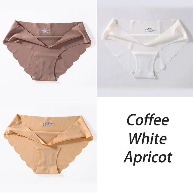 3PCS/Set Seamless Silk Women's Panties Briefs Women Underwear Female Underpants Comfortable Silk Panty Sexy Woman Lingerie M-XL