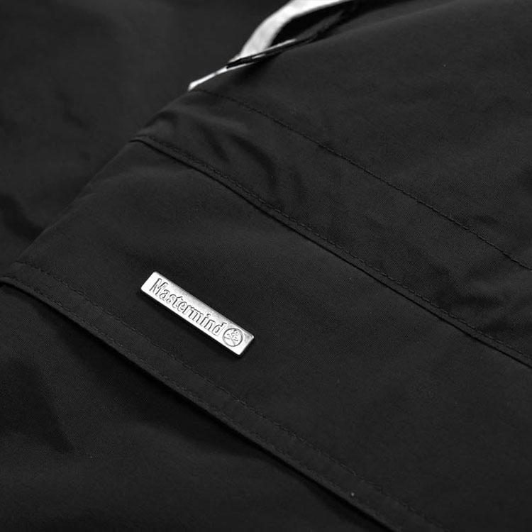 Timberland X Mastermind World Collaboration Spliced Hooded Windbreaker Jacket With Reflective Logo Unisex Jacket Black TB0A2-8YC