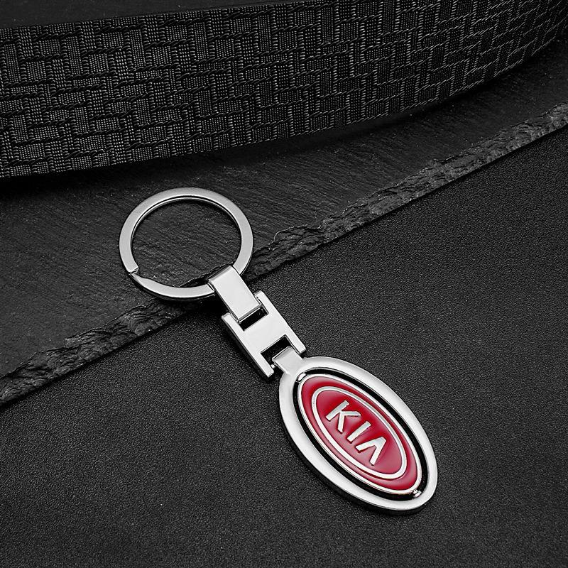 HNZY1 1Pcs Car Emblem Keychain 3D Metal Key Ring Alloy Style Auto Accessories for Kia 2 3 Rio 4 5 X Sportage 2021 Picanto Cerato K7 K5