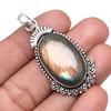 Pendant Shiney Labradorite Gemstone Valentine'Day Gifted Silver Jewelry 2"
