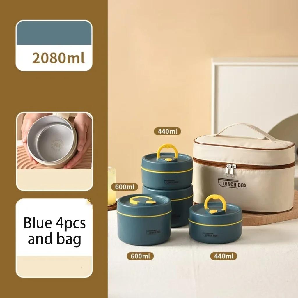 Portable Insulated Lunch Box 304 Stainless Steel Insulated Bucket Lunch Box Insulated Box For Office Workers