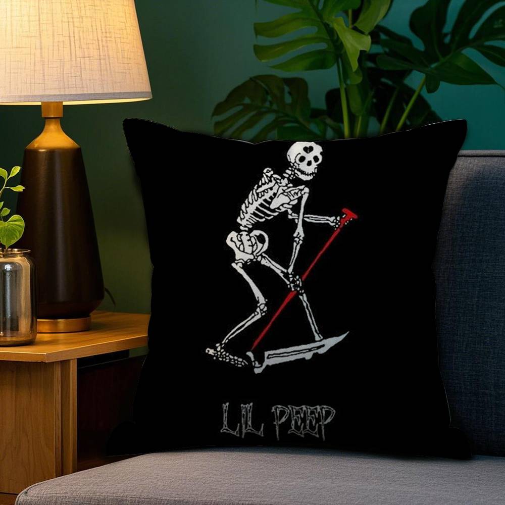 L-Lil Peep H-Hell Boy Pillow Case Plush Fabric Soft Double Sided Print Home Sofa High Quality Cushion Cover Throw