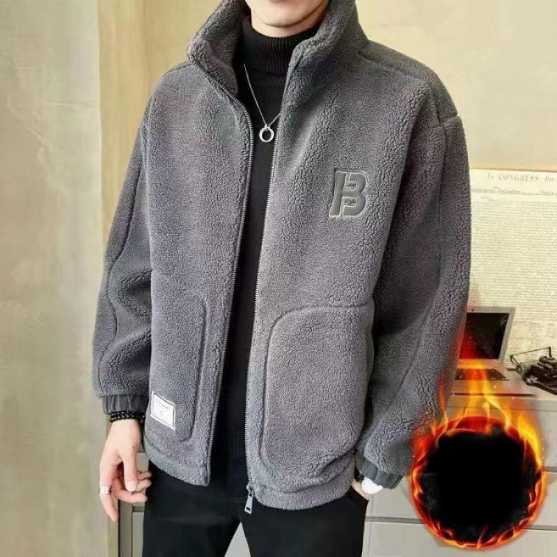 Мужское флисовое пальто с подкладкой и утолщенное хлопковое пальто, модное пальто на осень-зиму, свободного кроя, с капюшоном, теплая куртка для теплой погоды