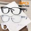 3PCS Anti Pollen Safety Glasses Square Anti Fog Blue Light Blocking Glasses with Side Shields for School Daily Life