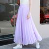 Black Chiffon Midi Skirt Long Summer Candy Color Flowy Elegant Women Skirt