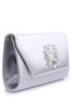 Women's Stylish and Useful Evening Dress Bag Gray Satin Stone Evening Bag