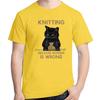 Cat Knits Knitting Because Murder Is Wrong Funny Graphic Tees Summer New Shirts And Tshirts Streetwear Cotton Unisexs Clothes
