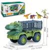 Youngsters's Large Dinosaur Transporter Toy T Rex Car, Unbreakable Youngsters's Toy Inertia Car, Car 1+3 Small Dinosaurs+1 Egg+1 Tree,Style Random