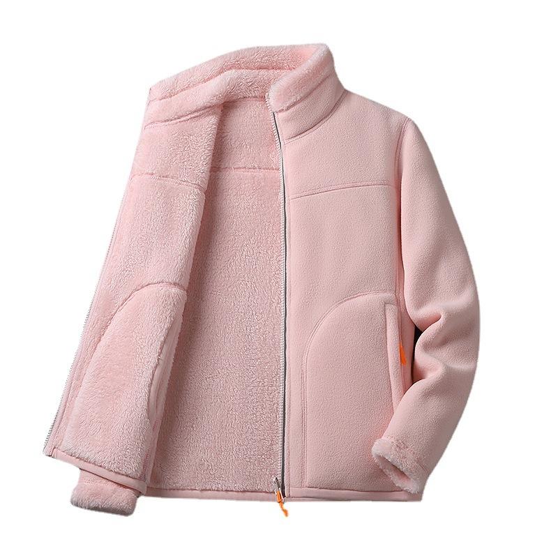 Women's Double-Sided Polar Jacket Autumn Fleece Liner Shan Warm with Velvet Padded Jacket