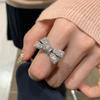 Не содержащее никеля медное открытое кольцо-обманка с дизайном-бабочкой из циркония для женщин