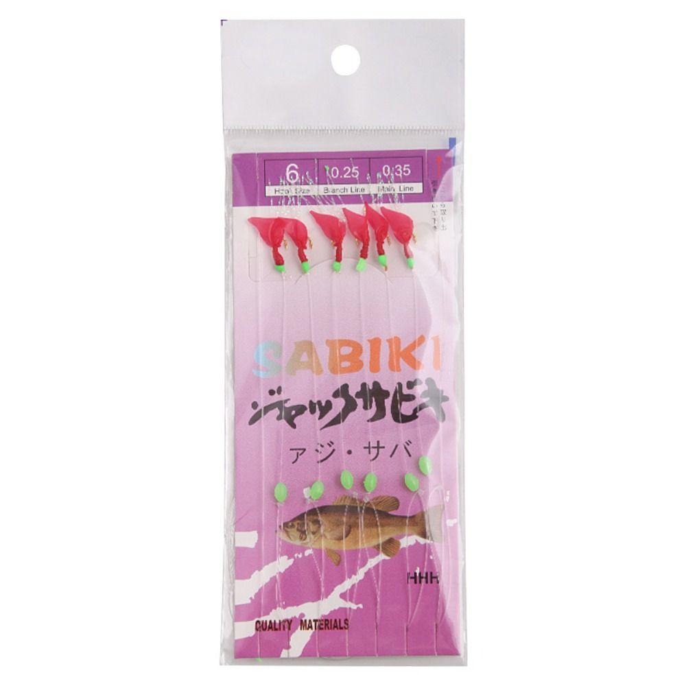 6pcs Rubber Fishing Hooks Wobbler Lure Bait Tackle Bionic String Hook  for Sea/Freshwater Fishing