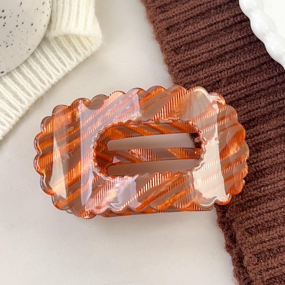 Elegant Large Size Hair Clip Premium PVC Flat Shell Side Clip Hollow Strip 9.5CM Headwear Daily Casual