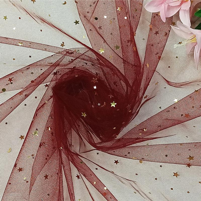 Предварительно нарезанная сетчатая ткань из тюля «Звездная луна» для букетов, юбок для стола и платьев для кукол