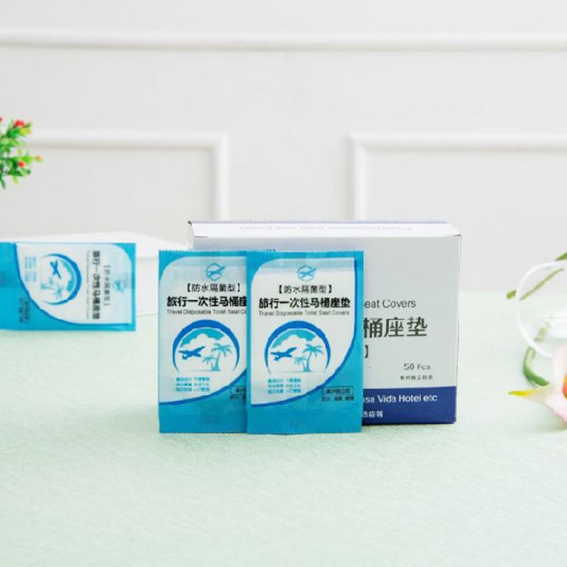 50Pcs Одноразовые безопасности для путешествий Pe пластиковый чехол для сиденья унитаза коврик подушка коврик