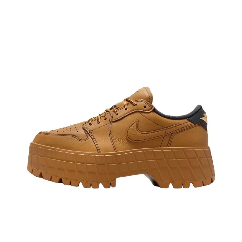 Air Jordan 1 Low Brooklyn Wheat Women Sneakers Brown Team-Red Metallic-Gold HF3184-700