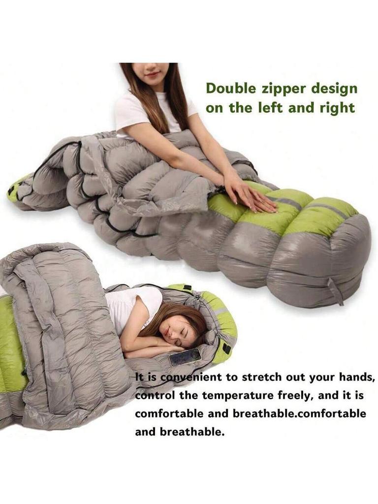 Походный спальный мешок-мумия, наполнитель 95% гусиный пух 1000 г, высокая эластичность, сверхлегкий и теплый, пуховый спальный мешок