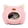 NSK Кот Домашний кот Холодная погода Включена Внутренняя подушка Кровать в форме купола, Кровать, Дом, Теплый, Пушистый, Защита, Использование, Моющийся, (Розовый, Л)
