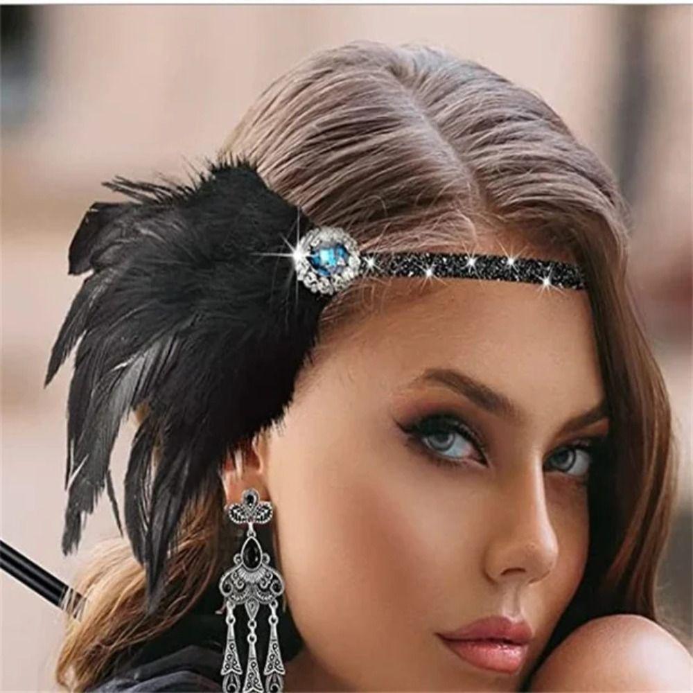 Cosplay Feather Headpiece 1920s Hair Band Vintage Hair Accessories