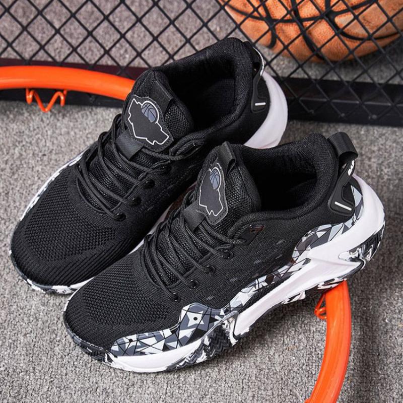 Мужские баскетбольные кроссовки, Летающее плетение, Дышащие, Износостойкие, Практичные, Молодежные студенческие кроссовки для бега