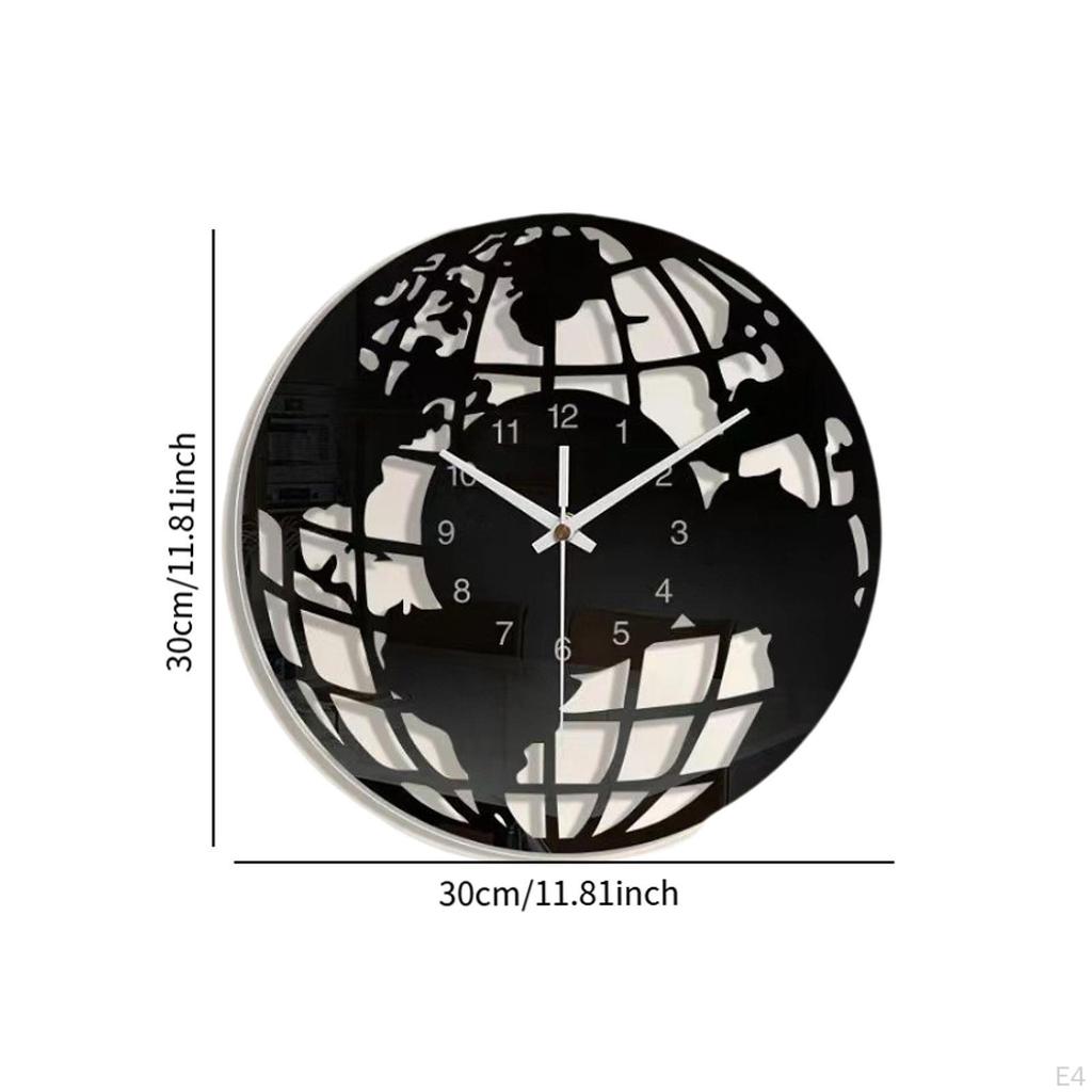 Акриловые настенные часы с рисунком карты мира, механизм, бесшумный, без тиканья, украшение для дома и столовой