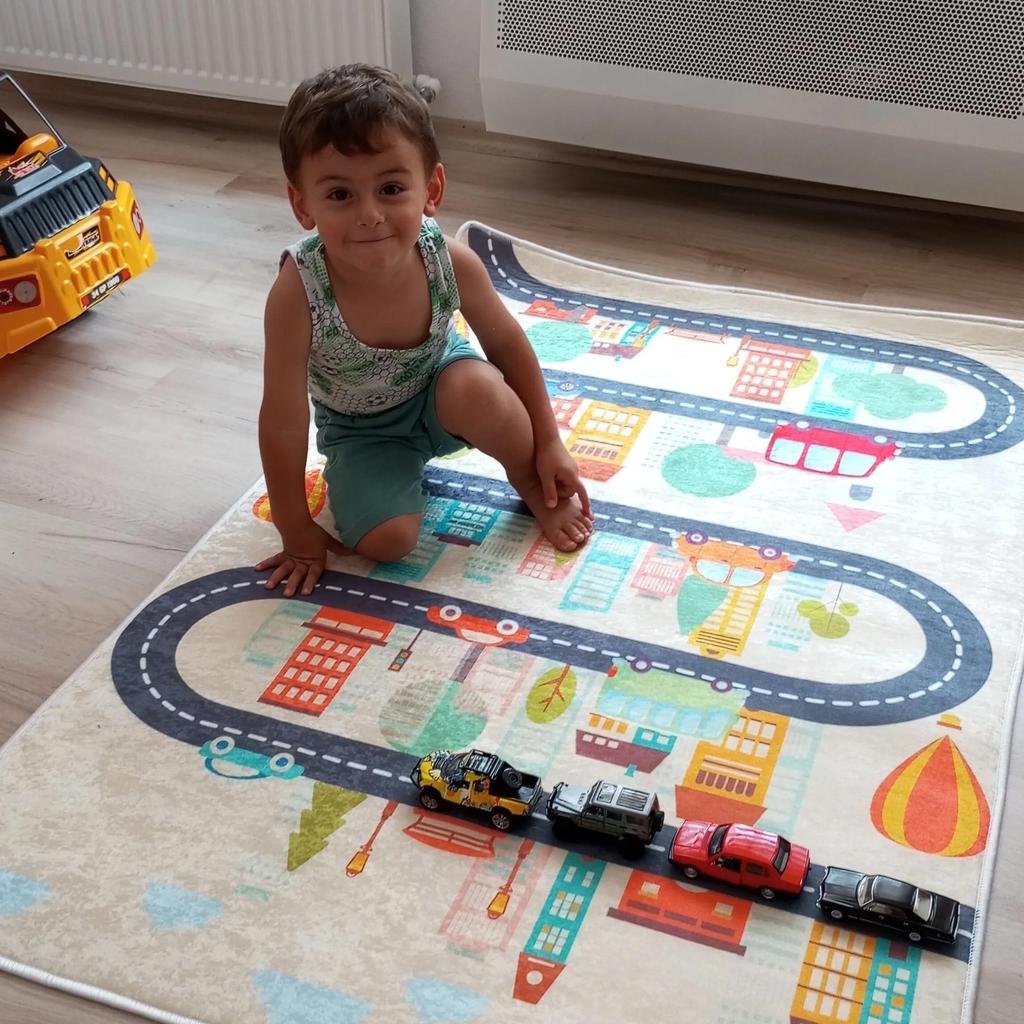 Устойчивый к пятнам машинная стирка, нескользящая основа в горошек с цифровой печатью, образовательный детский ковер нового поколения C6108