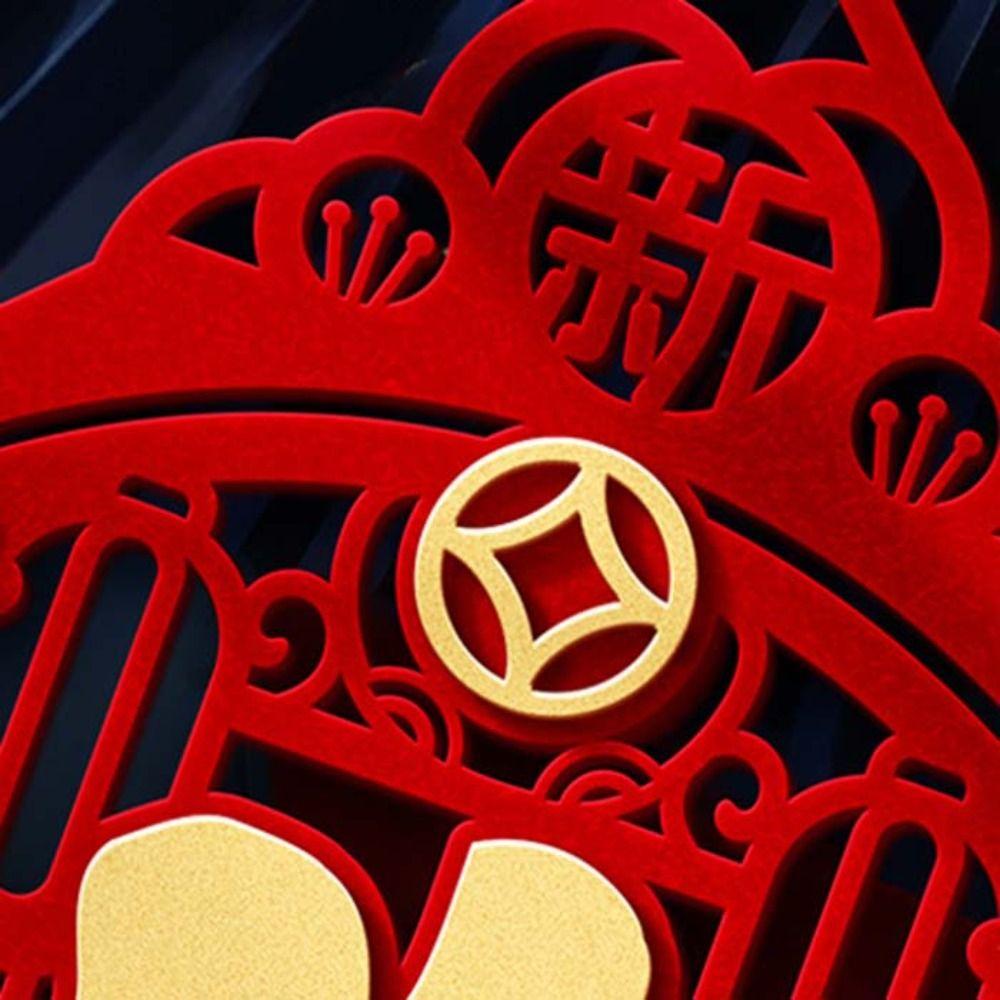 Полый дизайн Праздничный весенний куплет 3D вырезки из бумаги на окно Прочный стикер на дверь с иероглифом Фу Стена