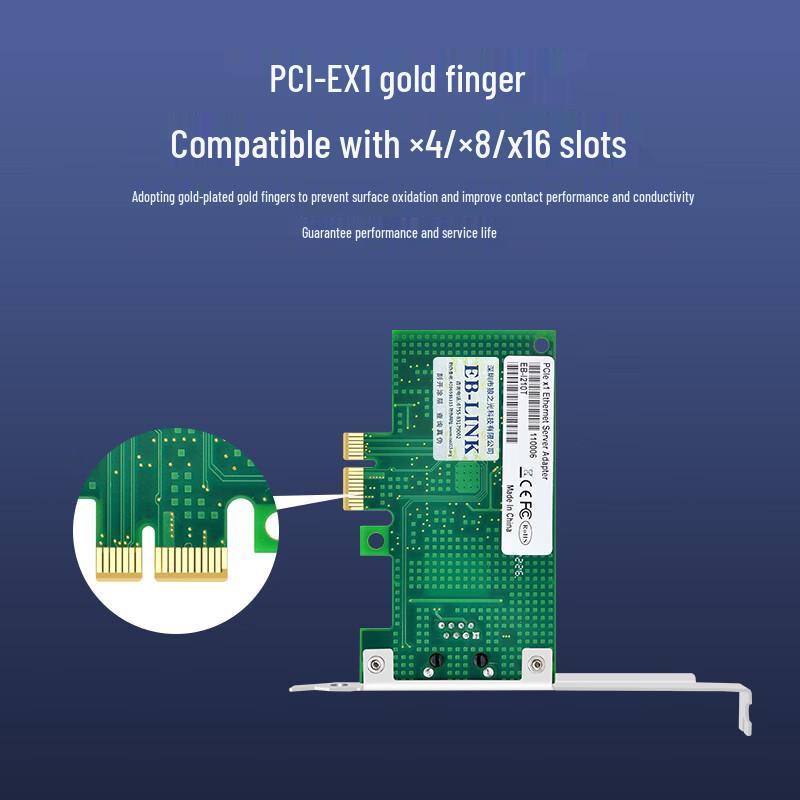 Сетевая карта EB-LINK Gigabit Ethernet PCI-E с чипом Intel I210 (Китайская версия)