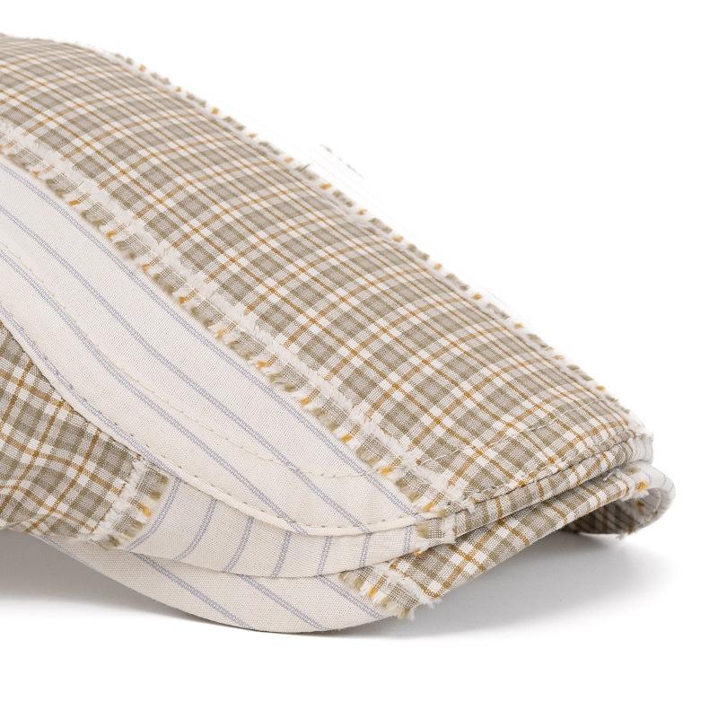 Берет британский ретро цветной блок кепка женская летняя клетчатая кепка газетчика