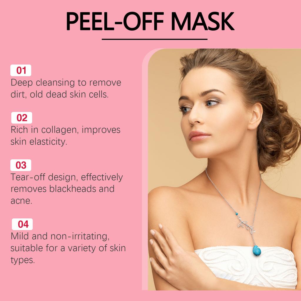 Ouhoe Collagen Peel Off Mask with Application Brush Anti Wrinkle Firming Hydrating Easy Peel All Skin Types Non Irritating Clean