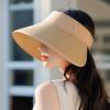 Ladies Sunscreen Empty Top Visor Travel Writing Foldable Bucket Hat Versatile Sun Hat Tide Straw Hat