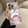 Clear Square Back Tube Case Protection For iPhone 14 Pro Max 11 15 Plus 16 ProMax 12 13 Anti-Oxygen,chubby Milk Tea Pattern Casing