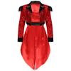 Womens Sparkling Sequin Tuxedo Coat Fringed Epaulette Swallow Tail Design Halloween Circus Ringmaster Costume