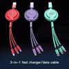 Car 3 in 1 USB Cable Type C Micro USB Fast Charging Cable For Lexus GS IS LS500h ES260 ES300h RX350h NX260 UX260 LM LC RZ450e TX