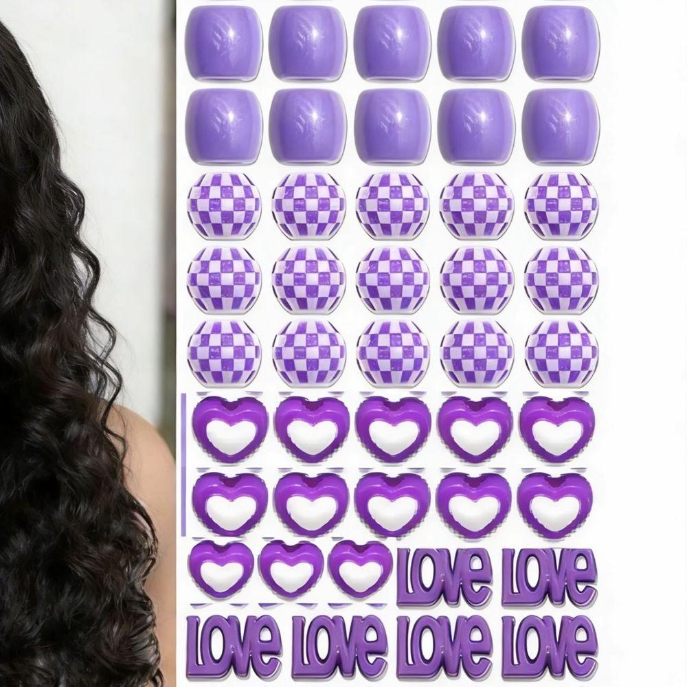 Multi-Color Colorful Hair Beads Kits Love Heart Dreadlock Braids Decor Boys