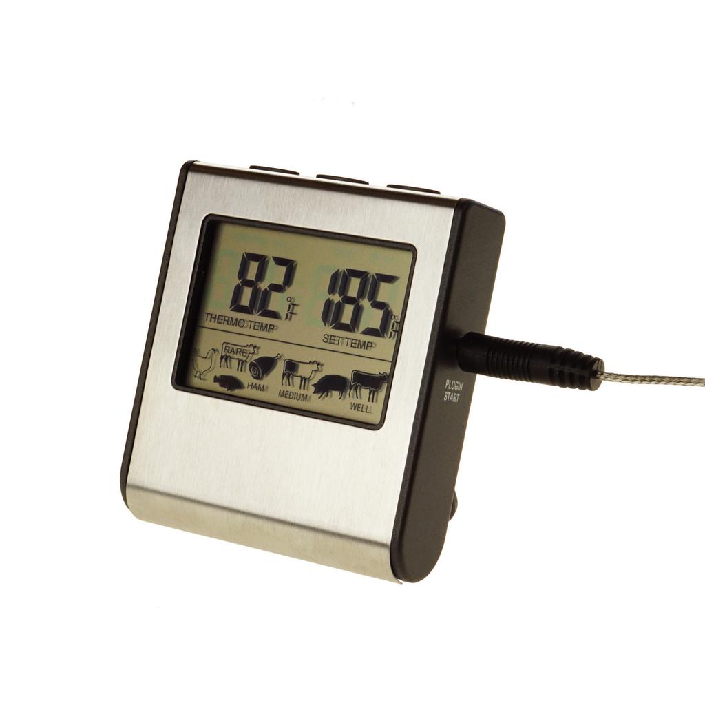 Cooking Thermometer with Remote Probe Supretto, Electronic On Magnets with LCD Display (Art. 5984)